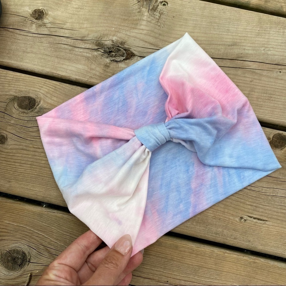 Tie-dye-SOFT MEADOW-Boho Gypsy/hippy wide headband turban silky soft fabric - Picture 2 of 16